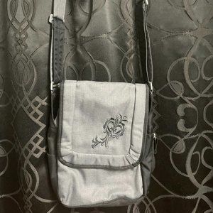 Pretty gray and black REI crossbody bag